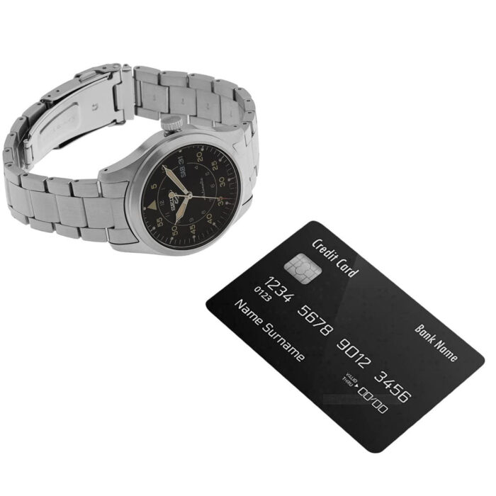 Seiko 5 Sports Flieger Automatic Black Dial Silver Steel Strap Watch for Men - SRPH27K1 - Image 8